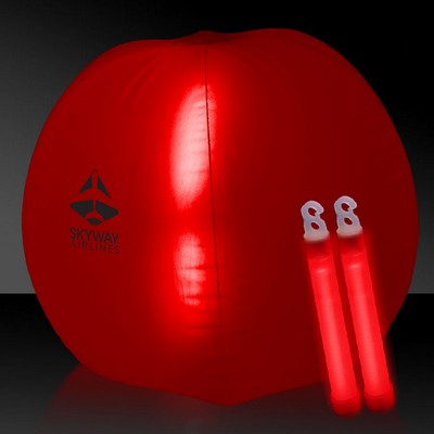 24" Red Light Up Translucent Inflatable Beach Ball