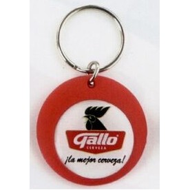 Round Rubber Key Chains w/ Label