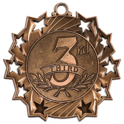 Ten Star 3rd Place Medal - 2-1/4"