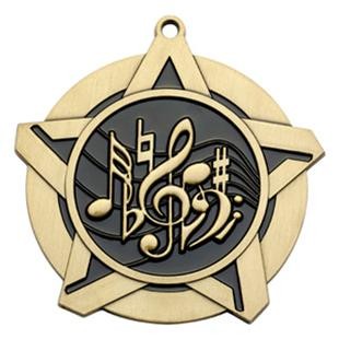 Super Star Medal - Music - 2-1/4" Diameter