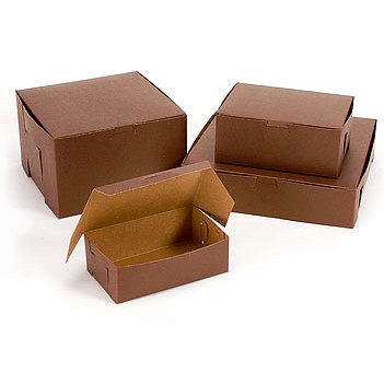 Lock Corner Cocoa Kraft Cake Bakery Box (7"x7"x4")