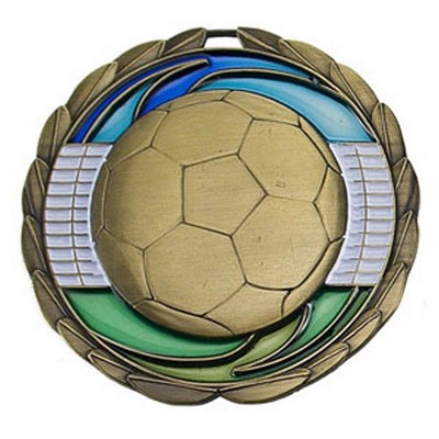 Antique Soccer Color Epoxy Medallion (2-1/2")