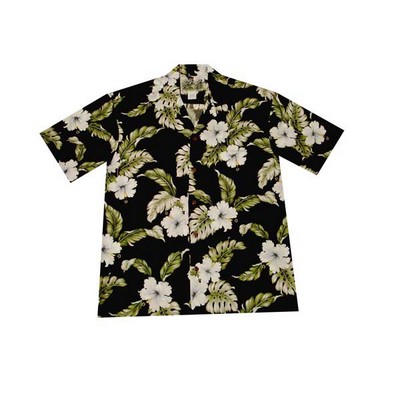 Hawaiian Tropical Print 100% Rayon Silky Feel Bahama Shirt