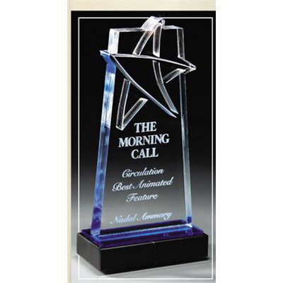 Desktop Acrylic Star Award, Blue, 4"x7"