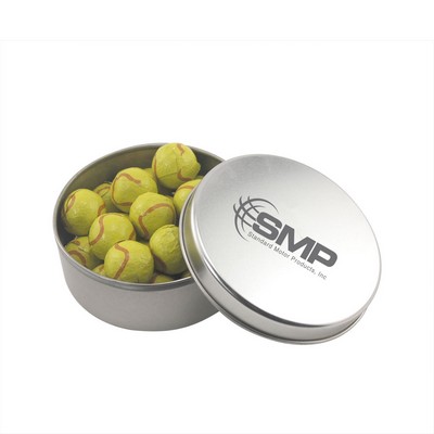 Round Tin w/Chocolate Tennis Balls