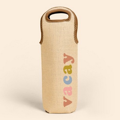 Burlap-Neoprene Single Wine Tote