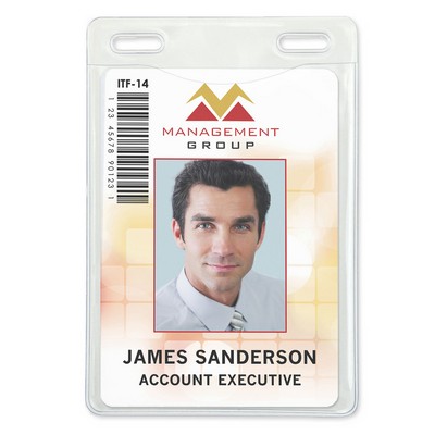 Vertical Event-Size Clear Vinyl Badge Holders with 2 Slots, 3" x 4"