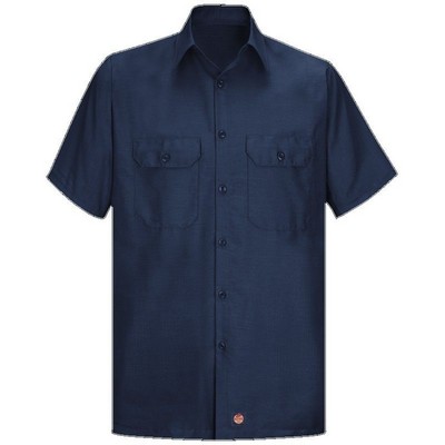 Red Kap™ Men's Short Sleeve Solid RipStop Shirt - Navy Blue