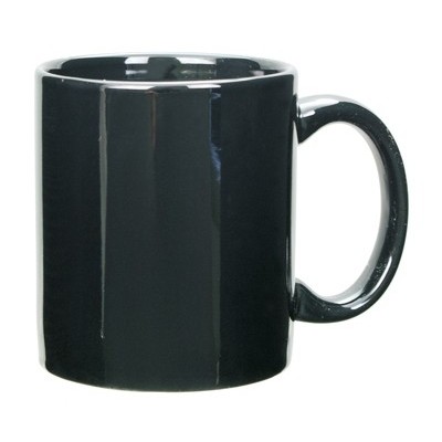 11 Oz. Black Vitrified C-Handle Coffee Mug