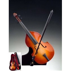 Upright Bass Miniature with Stand & Case 10"H