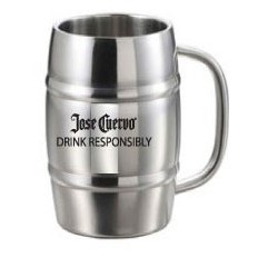 16 Oz. Double Wall Stainless Steel Barrel Beer Mug