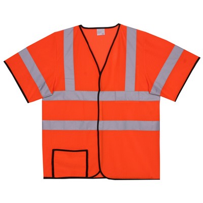 Mesh Orange Short Sleeve Safety Vest (Large/X-Large)