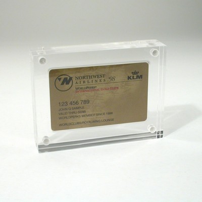 Sandwich Lucite® Embedment Award w/Magnet (4 3/8" x 3 1/4" x 1")