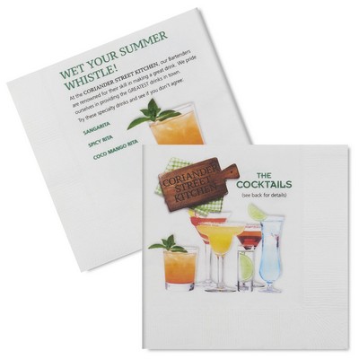 2-Ply White Digital Full Color Facial-Grade Beverage Napkin