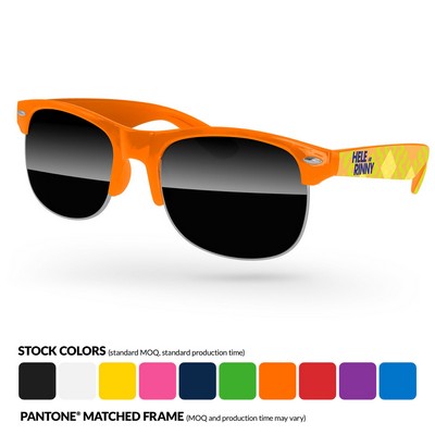 Club Sport Promotional Sunglasses w/ Arms Heat Transfer