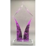 Purple/ Clear Acrylic Diamond Trophy (10")