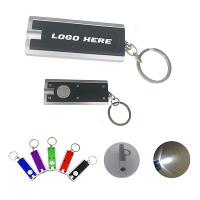 Plastic Rectangular Flashlight Key Chain