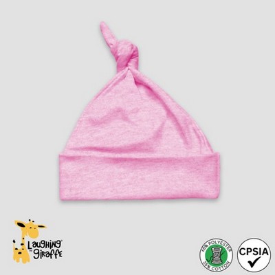 Baby Knotted Beanie Hat Cotton Candy Pink 65% Polyester 35% Cotton- Laughing Giraffe®