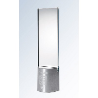 Vision Award, Glass with Aluminum Base, 3"x10-1/2"H