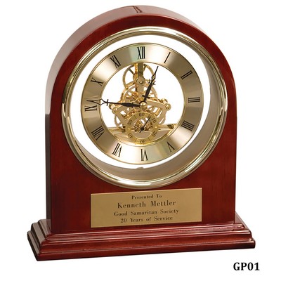 Grand Piano Arch Clock with Visible Movement, 7-3/4"W x 9"H