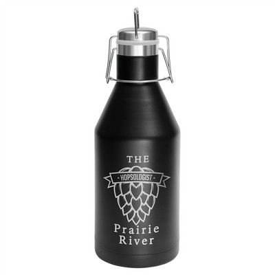 64 Oz. Stainless Steel Black Growler