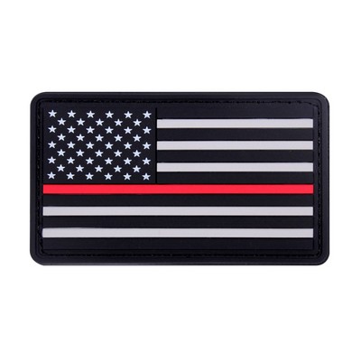 Thin Red Line PVC U.S. Flag Patch w/ Hook Back