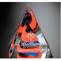 Swirl Pyramid - Red/Blue 4"