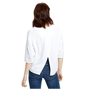 Women's Open Cross Back Drop Shoulder Top Shirt