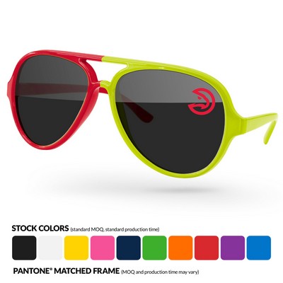 Split-Tone Aviator Sport Sunglasses