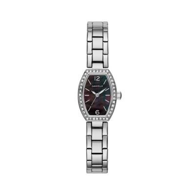 Caravelle Ladies Bracelet Watch w/Black Mother of Pearl Dial