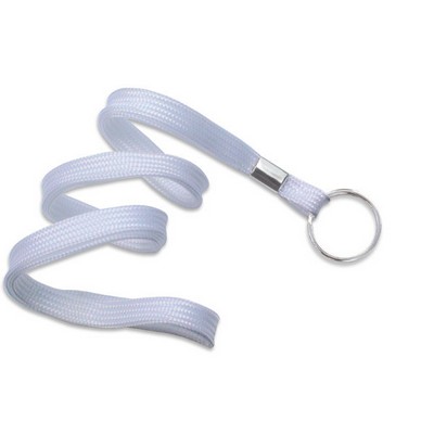 3/8" Blank Lanyard w/Split Ring (White)