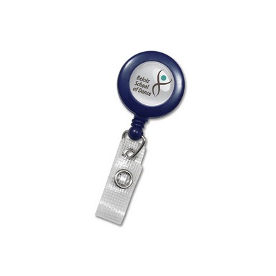 Round Plastic Clip-On Fast Ship Badge Reel (Blue)