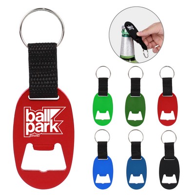 Oval Beer Bottle Opener Keychain