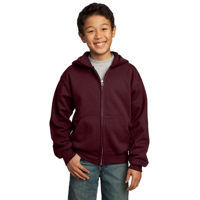 Port & Company® Youth Core Fleece Full Zip Hooded Sweatshirt