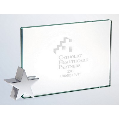 Jade Glass Award with Chrome Star Holder (6"x4")