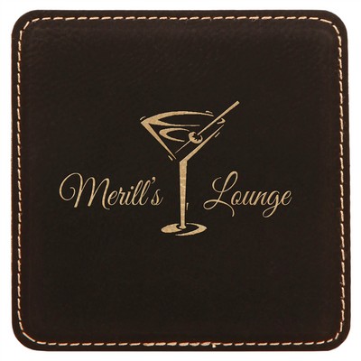 Leatherette Square Coasters (4")