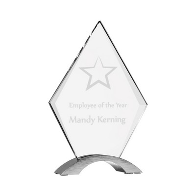 8 1/2" Diamond Cosmic Acrylic Award w/ Silver Base