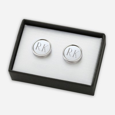 Stainless Steel Round Cufflinks w/ Gift Box