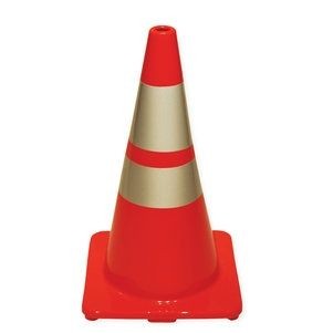 28" Orange Traffic Cone w/6" & 4" Hi Intensity Collar