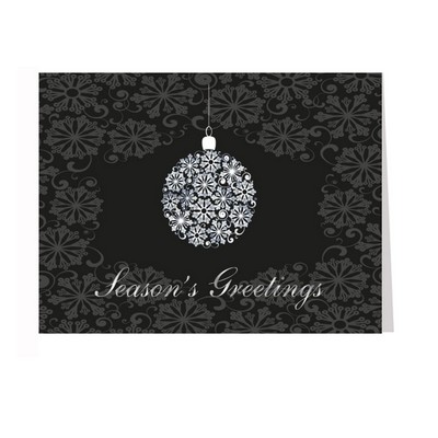 Snowflake Ornament on Black Greeting Card