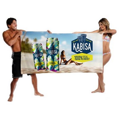 35" x 70", 17 lb., Sublimated, Velour Beach Towel