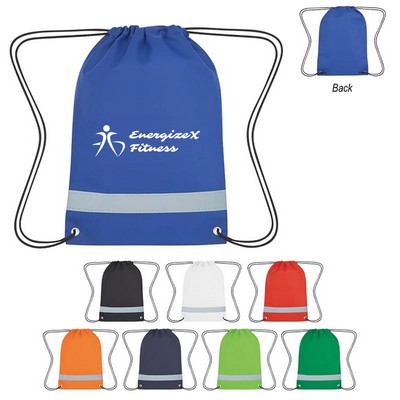 Reflective Non-Woven Coloring Drawstring Bag With Crayons