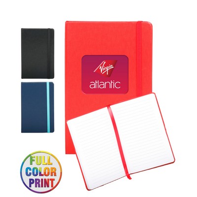 Large Hard-Cover Journal Notebook with Full-Color Logo - 5.5 inch x 8.5 inch