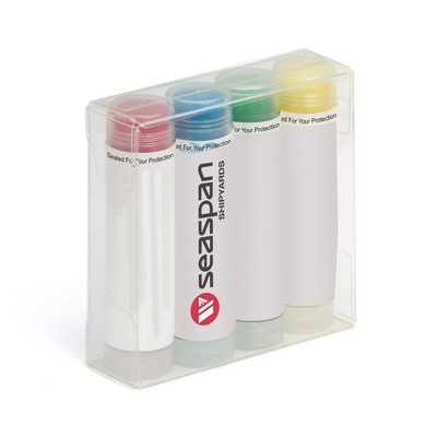 4 Pack Of Fashion Tinted Beeswax Lip Balm