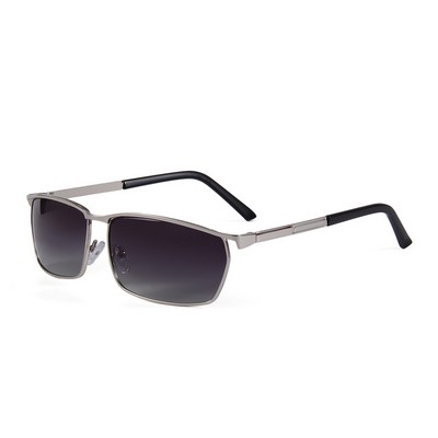 Sunglasses - Gradient Smoke Lenses - Silver Frames