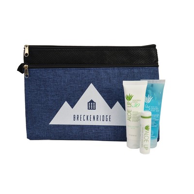 Aloe Up Utility Pouch with White Collection Sunscreen