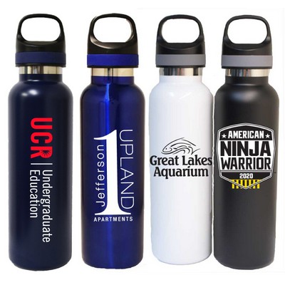 22 Oz. Vacuum Insulated S. Steel Bottle, 2 tone lid