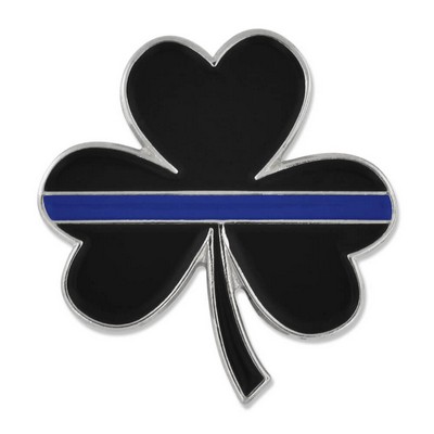 Thin Blue Line Shamrock Pin