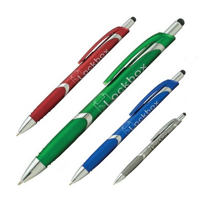 Spectrum Metallic with Stylus Plastic Pen (1 Color Imprint)