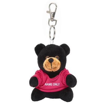 Black Bear Plush Keychain